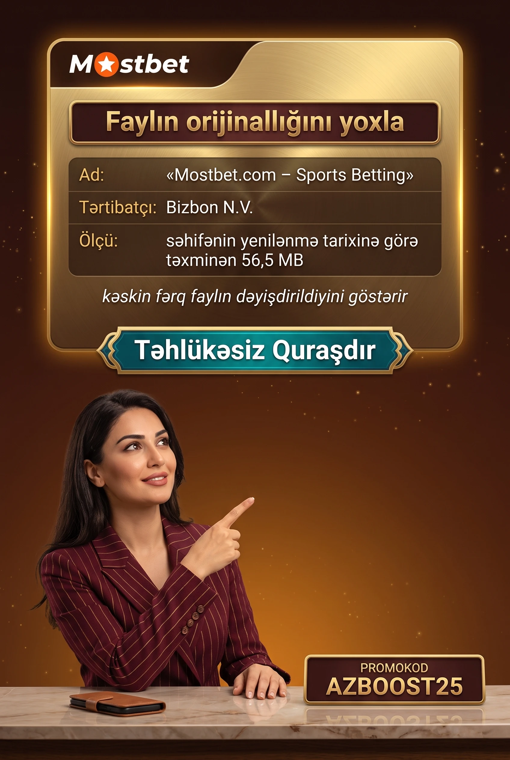 Orijinal faylı tanımaq üçün üç əlamət