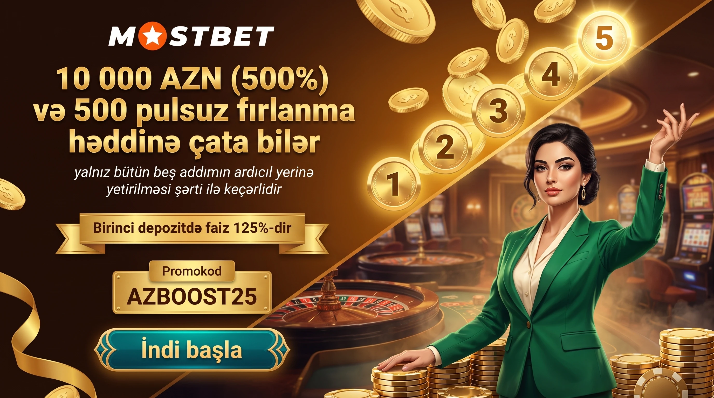 Beş depozitdə əlavə balans — Mostbet bonus şərtləri bir yerdə