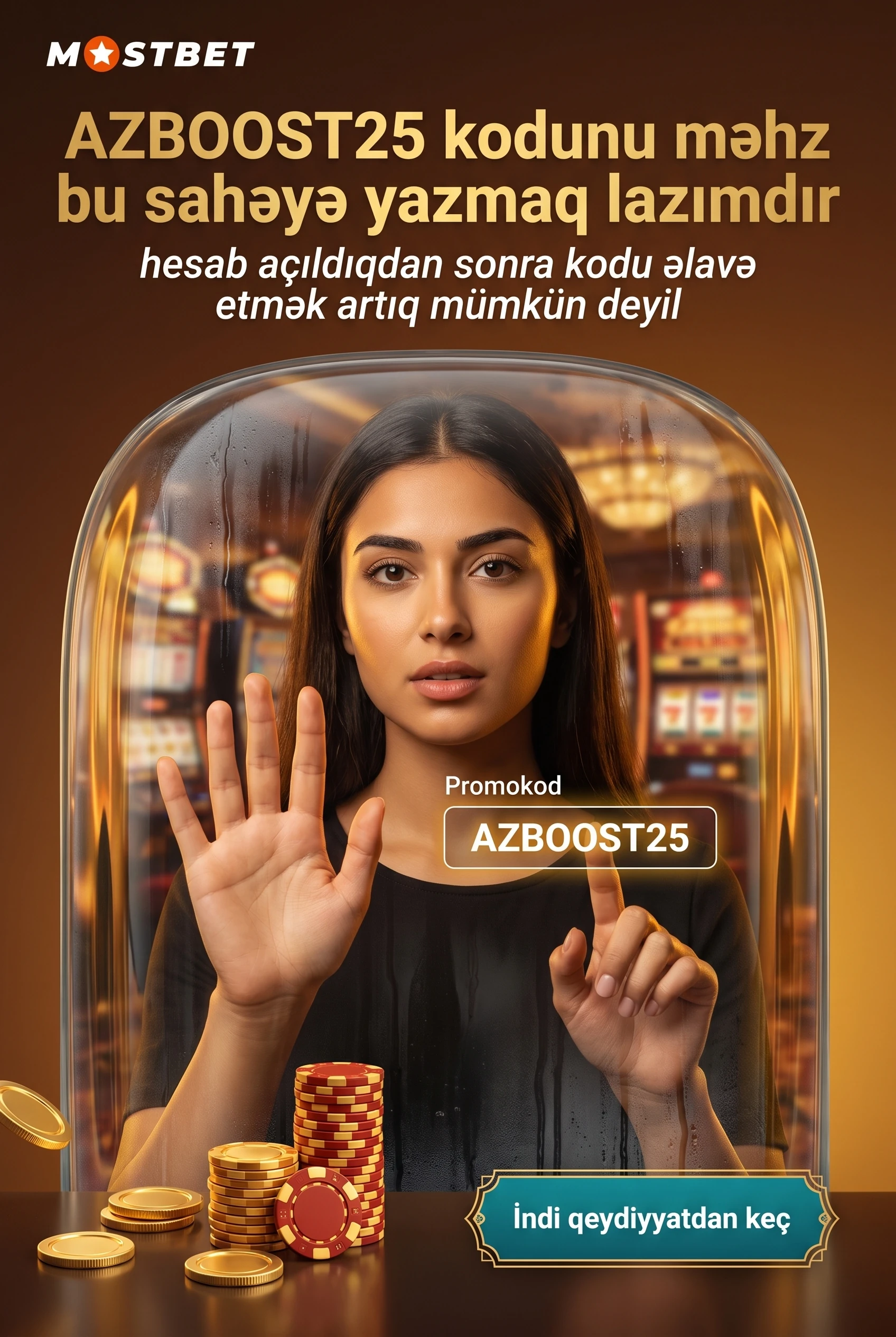 Promokodu qeydiyyat formasında vaxtında yazmaq